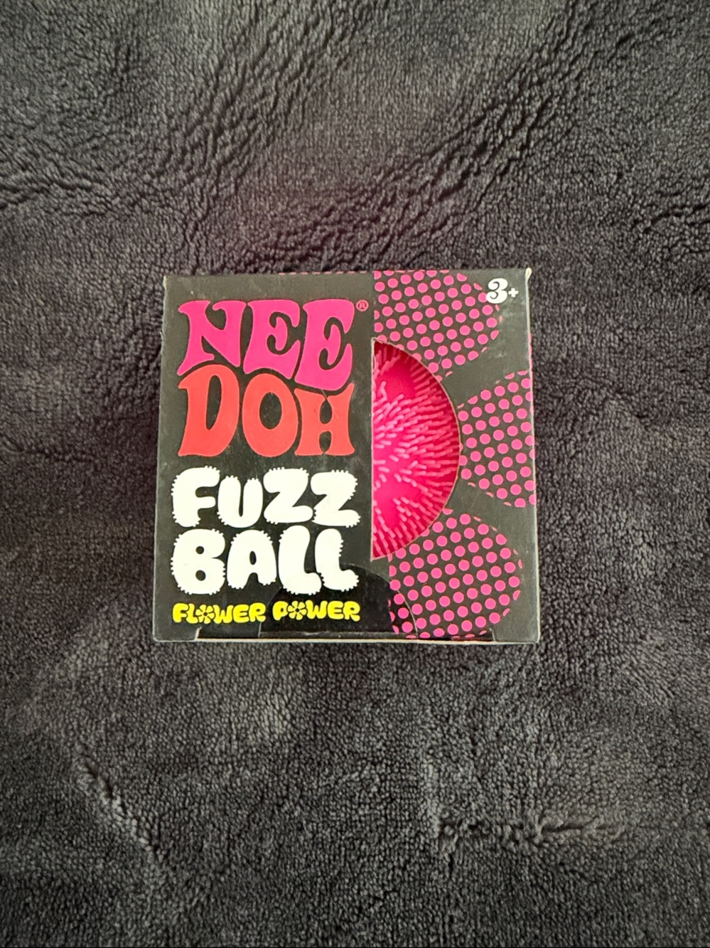 Needoh Fuzz Ball flower power Kids Sensory Toy - pink the velvet squeeze